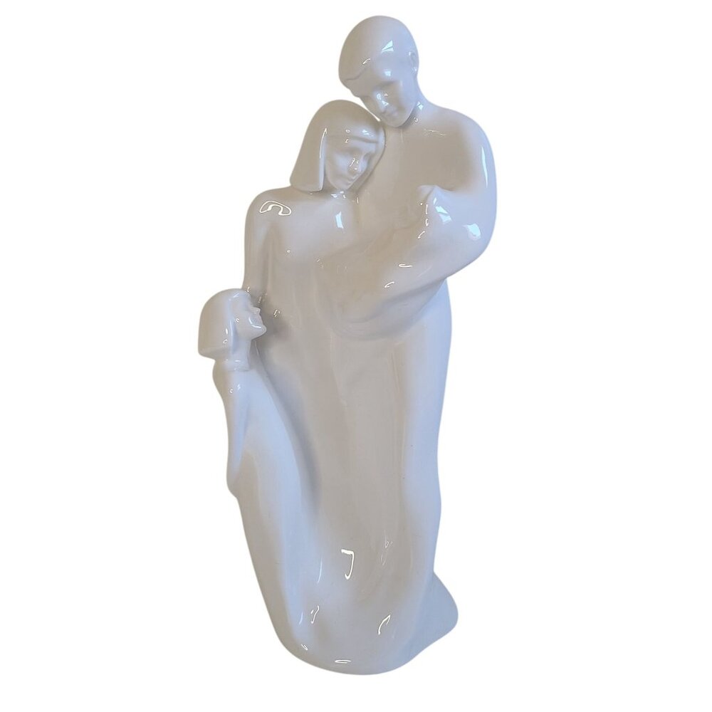 Royal Doulton Tender Moment Porcelain Family Figurine Sculpture White 12 inches